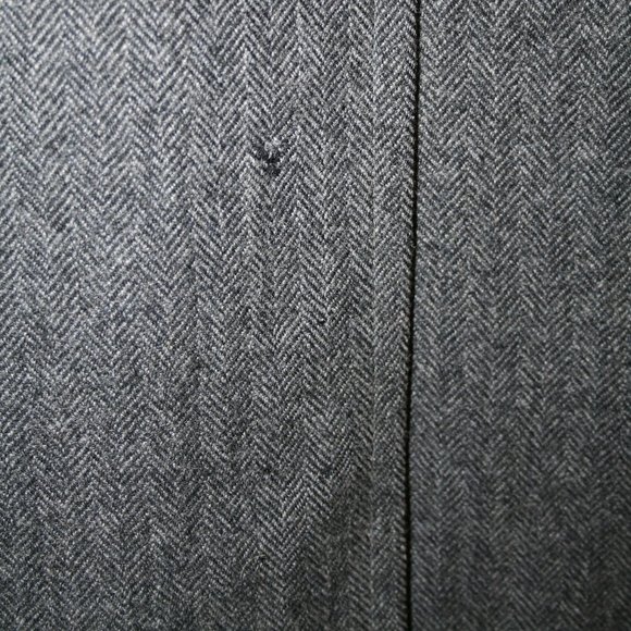 Vintage Wool Blazer Velvet collar Blac Herringbone - Picture 4 of 8